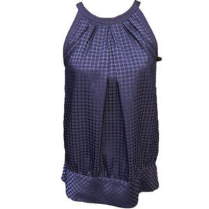 Calvin Klein Blue Sleeveless Banded Bottom Blouse